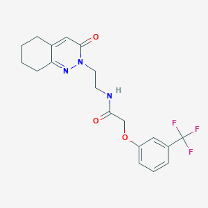 molecular formula C19H20F3N3O3 B2612687 N-(2-(3-oxo-5,6,7,8-tetrahydrocinnolin-2(3H)-yl)ethyl)-2-(3-(trifluoromethyl)phenoxy)acetamide CAS No. 2034467-68-8