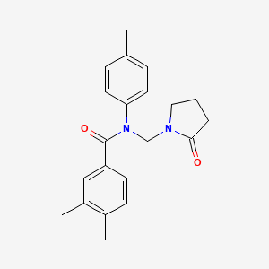 3,4-dimethyl-N-(4-methylphenyl)-N-[(2-oxopyrrolidin-1-yl)methyl]benzamide