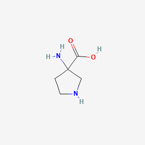 molecular formula C5H10N2O2 B2612697 3-Aminopyrrolidine-3-carboxylic acid CAS No. 80546-88-9