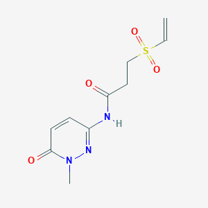 molecular formula C10H13N3O4S B2612705 3-Ethenylsulfonyl-N-(1-methyl-6-oxopyridazin-3-yl)propanamide CAS No. 2224458-25-5