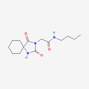 molecular formula C14H23N3O3 B2612714 N-丁基-2-(2,4-二氧代-1,3-二氮杂螺[4.5]癸-3-基)乙酰胺 CAS No. 848910-64-5
