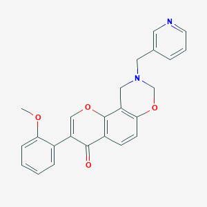 molecular formula C24H20N2O4 B2612723 3-(2-methoxyphenyl)-9-(pyridin-3-ylmethyl)-9,10-dihydrochromeno[8,7-e][1,3]oxazin-4(8H)-one CAS No. 929493-91-4