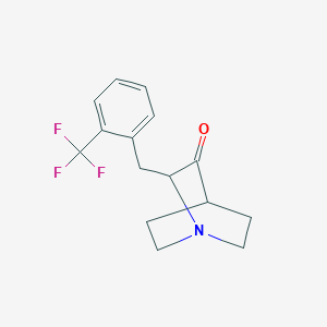 molecular formula C15H16F3NO B2612724 2-[2-(Trifluoromethyl)benzyl]-3-quinuclidinone CAS No. 477848-23-0