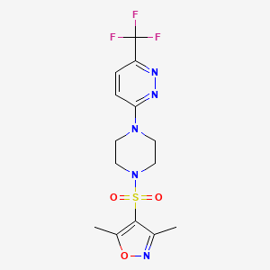 3,5-Dimethyl-4-[4-[6-(trifluoromethyl)pyridazin-3-yl]piperazin-1-yl]sulfonyl-1,2-oxazole