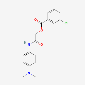 molecular formula C17H17ClN2O3 B2612738 {[4-(Dimethylamino)phenyl]carbamoyl}methyl 3-chlorobenzoate CAS No. 387864-60-0