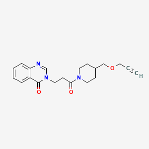 molecular formula C20H23N3O3 B2612740 3-(3-oxo-3-(4-((prop-2-yn-1-yloxy)methyl)piperidin-1-yl)propyl)quinazolin-4(3H)-one CAS No. 1251578-51-4