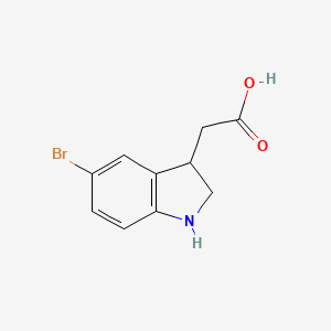 molecular formula C10H10BrNO2 B2612741 1H-Indole-3-acetic acid, 5-bromo-2,3-dihydro- CAS No. 1368446-84-7
