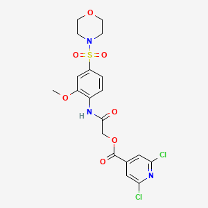 molecular formula C19H19Cl2N3O7S B2612743 [2-(2-Methoxy-4-morpholin-4-ylsulfonylanilino)-2-oxoethyl] 2,6-dichloropyridine-4-carboxylate CAS No. 919906-44-8