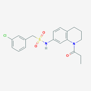 molecular formula C19H21ClN2O3S B2612755 1-(3-氯苯基)-N-(1-丙酰-1,2,3,4-四氢喹啉-7-基)甲磺酰胺 CAS No. 941986-97-6