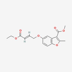 molecular formula C17H18O6 B2612760 (E)-5-((4-乙氧基-4-氧代丁-2-烯-1-基)氧基)-2-甲基苯并呋喃-3-羧酸甲酯 CAS No. 308295-19-4