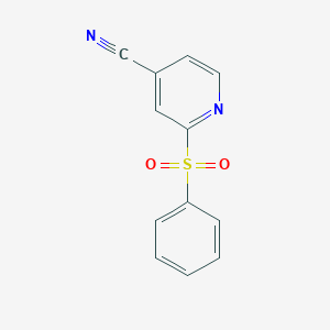 molecular formula C12H8N2O2S B2612764 2-(苯磺酰基)吡啶-4-腈 CAS No. 2119900-03-5
