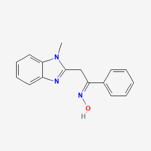 molecular formula C16H15N3O B2612787 (NZ)-N-[2-(1-methylbenzimidazol-2-yl)-1-phenylethylidene]hydroxylamine CAS No. 929974-07-2