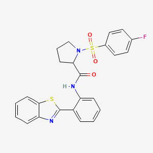 molecular formula C24H20FN3O3S2 B2612800 N-(2-(benzo[d]thiazol-2-yl)phenyl)-1-((4-fluorophenyl)sulfonyl)pyrrolidine-2-carboxamide CAS No. 1049946-72-6