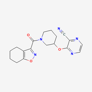 molecular formula C18H19N5O3 B2612801 3-((1-(4,5,6,7-Tetrahydrobenzo[d]isoxazole-3-carbonyl)piperidin-3-yl)oxy)pyrazine-2-carbonitrile CAS No. 2034478-92-5