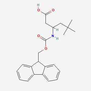 molecular formula C23H27NO4 B2612808 3-({[(9H-芴-9-基)甲氧基]羰基}氨基)-5,5-二甲基己酸 CAS No. 1592648-96-8