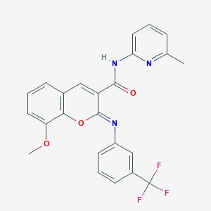 molecular formula C24H18F3N3O3 B2612825 (2Z)-8-methoxy-N-(6-methylpyridin-2-yl)-2-{[3-(trifluoromethyl)phenyl]imino}-2H-chromene-3-carboxamide CAS No. 1327182-77-3