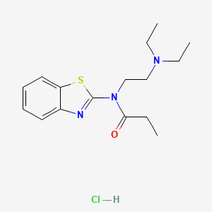 molecular formula C16H24ClN3OS B2612829 N-(benzo[d]thiazol-2-yl)-N-(2-(diethylamino)ethyl)propionamide hydrochloride CAS No. 1216410-50-2
