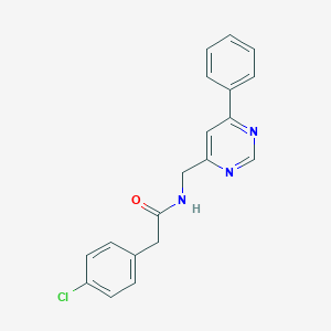 molecular formula C19H16ClN3O B2612840 2-(4-chlorophenyl)-N-((6-phenylpyrimidin-4-yl)methyl)acetamide CAS No. 2320684-78-2