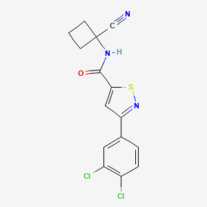 molecular formula C15H11Cl2N3OS B2612846 N-(1-cyanocyclobutyl)-3-(3,4-dichlorophenyl)-1,2-thiazole-5-carboxamide CAS No. 1795291-54-1