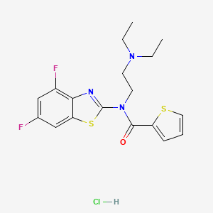 molecular formula C18H20ClF2N3OS2 B2612847 盐酸N-(2-(二乙氨基)乙基)-N-(4,6-二氟苯并[d]噻唑-2-基)噻吩-2-甲酰胺 CAS No. 1216486-84-8