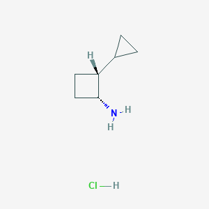 molecular formula C7H14ClN B2612848 (1R,2R)-2-Cyclopropylcyclobutan-1-amine;hydrochloride CAS No. 2470279-90-2