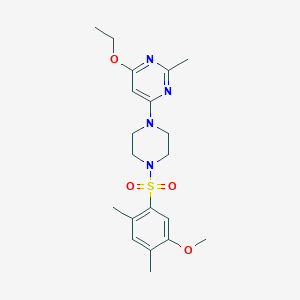 molecular formula C20H28N4O4S B2612860 4-乙氧基-6-(4-((5-甲氧基-2,4-二甲苯基)磺酰基)哌嗪-1-基)-2-甲基嘧啶 CAS No. 946271-54-1