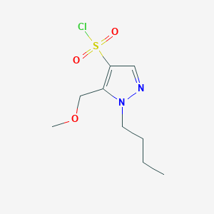 molecular formula C9H15ClN2O3S B2612863 1-butyl-5-(methoxymethyl)-1H-pyrazole-4-sulfonyl chloride CAS No. 1855944-98-7