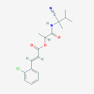 molecular formula C18H21ClN2O3 B2612868 [1-[(2-氰基-3-甲基丁烷-2-基)氨基]-1-氧代丙烷-2-基] (E)-3-(2-氯苯基)丙-2-烯酸酯 CAS No. 1211994-71-6