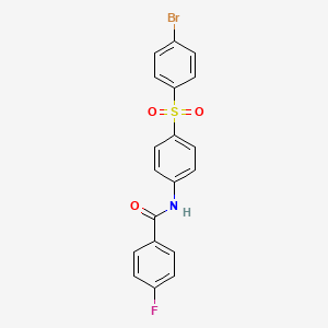 molecular formula C19H13BrFNO3S B2612879 N-{4-[(4-溴苯基)磺酰基]苯基}-4-氟苯甲酰胺 CAS No. 339104-62-0