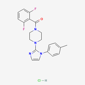 (2,6-difluorophenyl)(4-(1-(p-tolyl)-1H-imidazol-2-yl)piperazin-1-yl)methanone hydrochloride