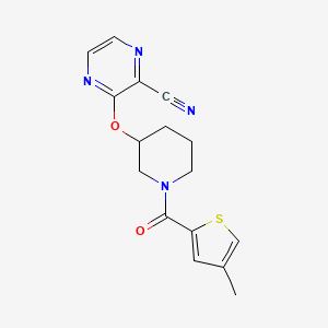 3-((1-(4-Methylthiophene-2-carbonyl)piperidin-3-yl)oxy)pyrazine-2-carbonitrile