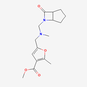 molecular formula C16H22N2O4 B2612891 Methyl 2-methyl-5-{[methyl({7-oxo-6-azabicyclo[3.2.0]heptan-6-yl}methyl)amino]methyl}furan-3-carboxylate CAS No. 1788591-17-2