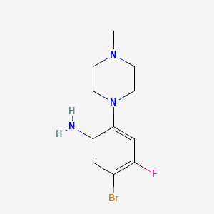 molecular formula C11H15BrFN3 B2612893 5-Bromo-4-fluoro-2-(4-methylpiperazin-1-yl)aniline CAS No. 1493046-77-7