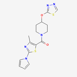 (4-((1,3,4-thiadiazol-2-yl)oxy)piperidin-1-yl)(4-methyl-2-(1H-pyrrol-1-yl)thiazol-5-yl)methanone