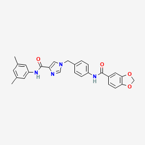 1-{[4-(2H-1,3-benzodioxole-5-amido)phenyl]methyl}-N-(3,5-dimethylphenyl)-1H-imidazole-4-carboxamide