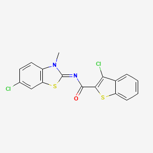 (Z)-3-chloro-N-(6-chloro-3-methylbenzo[d]thiazol-2(3H)-ylidene)benzo[b]thiophene-2-carboxamide