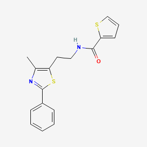 molecular formula C17H16N2OS2 B2612925 N-(2-(4-methyl-2-phenylthiazol-5-yl)ethyl)thiophene-2-carboxamide CAS No. 893352-40-4