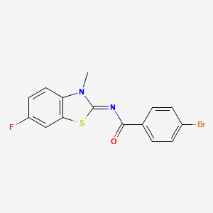(E)-4-bromo-N-(6-fluoro-3-methylbenzo[d]thiazol-2(3H)-ylidene)benzamide
