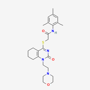N-mesityl-2-((1-(2-morpholinoethyl)-2-oxo-1,2,5,6,7,8-hexahydroquinazolin-4-yl)thio)acetamide