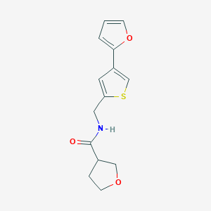 N-[[4-(Furan-2-yl)thiophen-2-yl]methyl]oxolane-3-carboxamide