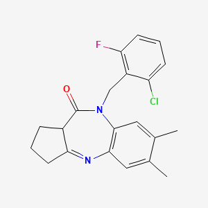 9-(2-chloro-6-fluorobenzyl)-6,7-dimethyl-2,3,9,10a-tetrahydrobenzo[b]cyclopenta[e][1,4]diazepin-10(1H)-one