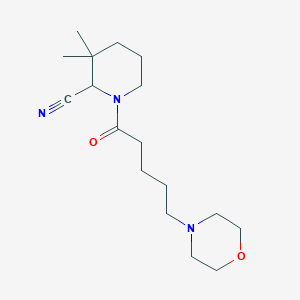 3,3-Dimethyl-1-(5-morpholin-4-ylpentanoyl)piperidine-2-carbonitrile