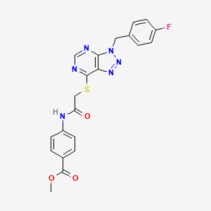 molecular formula C21H17FN6O3S B2612953 methyl 4-(2-((3-(4-fluorobenzyl)-3H-[1,2,3]triazolo[4,5-d]pyrimidin-7-yl)thio)acetamido)benzoate CAS No. 863457-92-5