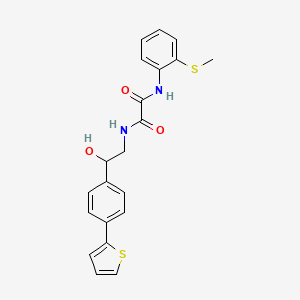 molecular formula C21H20N2O3S2 B2612958 N'-{2-hydroxy-2-[4-(thiophen-2-yl)phenyl]ethyl}-N-[2-(methylsulfanyl)phenyl]ethanediamide CAS No. 2380179-63-3