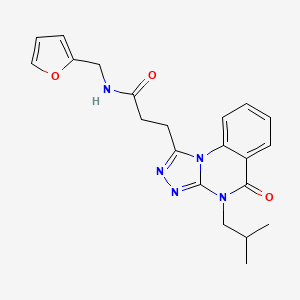 molecular formula C21H23N5O3 B2612964 N-(2-呋喃甲基)-3-(4-异丁基-5-氧代-4,5-二氢[1,2,4]三唑并[4,3-a]喹唑啉-1-基)丙酰胺 CAS No. 902972-03-6