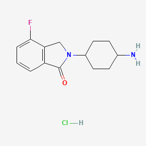 molecular formula C14H18ClFN2O B2612972 盐酸2-(反式-4-氨基环己基)-4-氟代异吲哚啉-1-酮 CAS No. 1707367-84-7