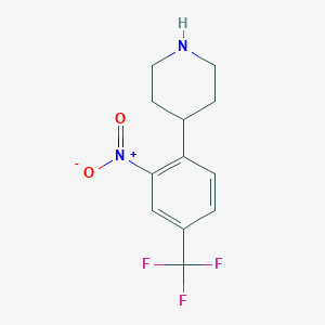 molecular formula C12H13F3N2O2 B2612975 4-[2-Nitro-4-(trifluoromethyl)phenyl]piperidine CAS No. 1260887-68-0