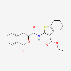 molecular formula C21H21NO5S B2612979 Ethyl 2-(1-oxoisochroman-3-carboxamido)-4,5,6,7-tetrahydrobenzo[b]thiophene-3-carboxylate CAS No. 499116-02-8
