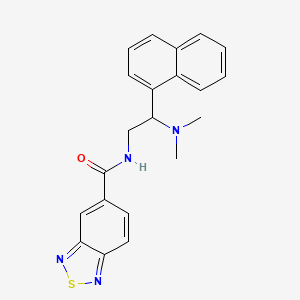 molecular formula C21H20N4OS B2612980 N-(2-(dimethylamino)-2-(naphthalen-1-yl)ethyl)benzo[c][1,2,5]thiadiazole-5-carboxamide CAS No. 1219844-95-7