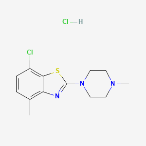 molecular formula C13H17Cl2N3S B2612981 7-Chloro-4-methyl-2-(4-methylpiperazin-1-yl)benzo[d]thiazole hydrochloride CAS No. 1215396-71-6
